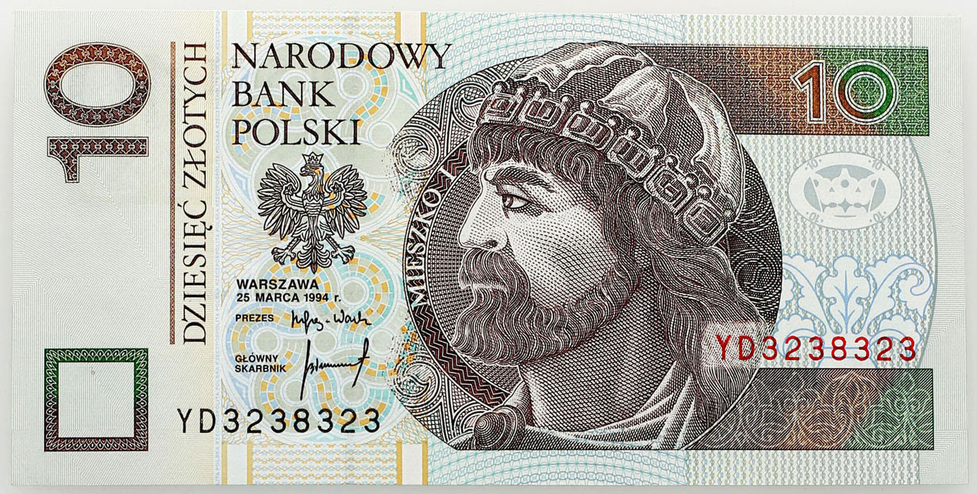 10 złotych 1994 seria YD - RADAR